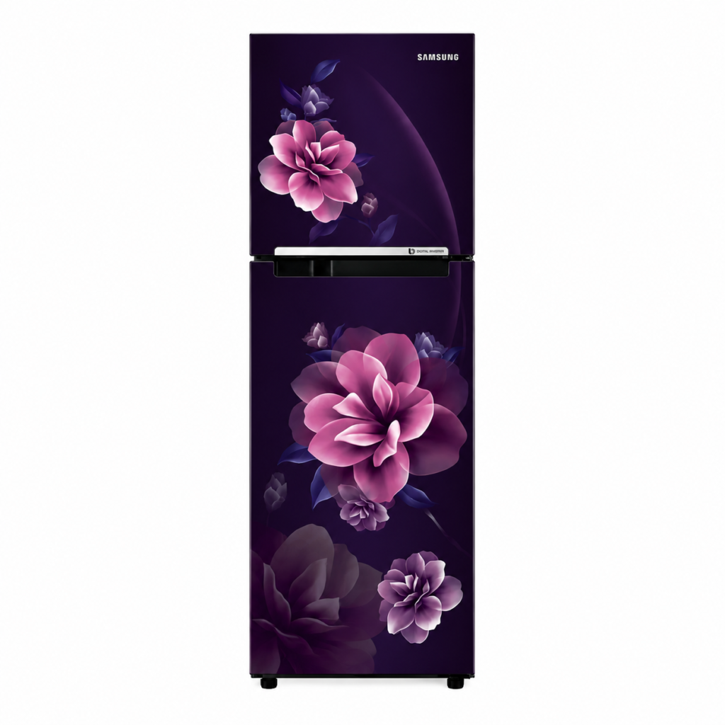 Samsung 236L Frost Free Double Door Refrigerator RT28C3022CR Camellia Purple Front View